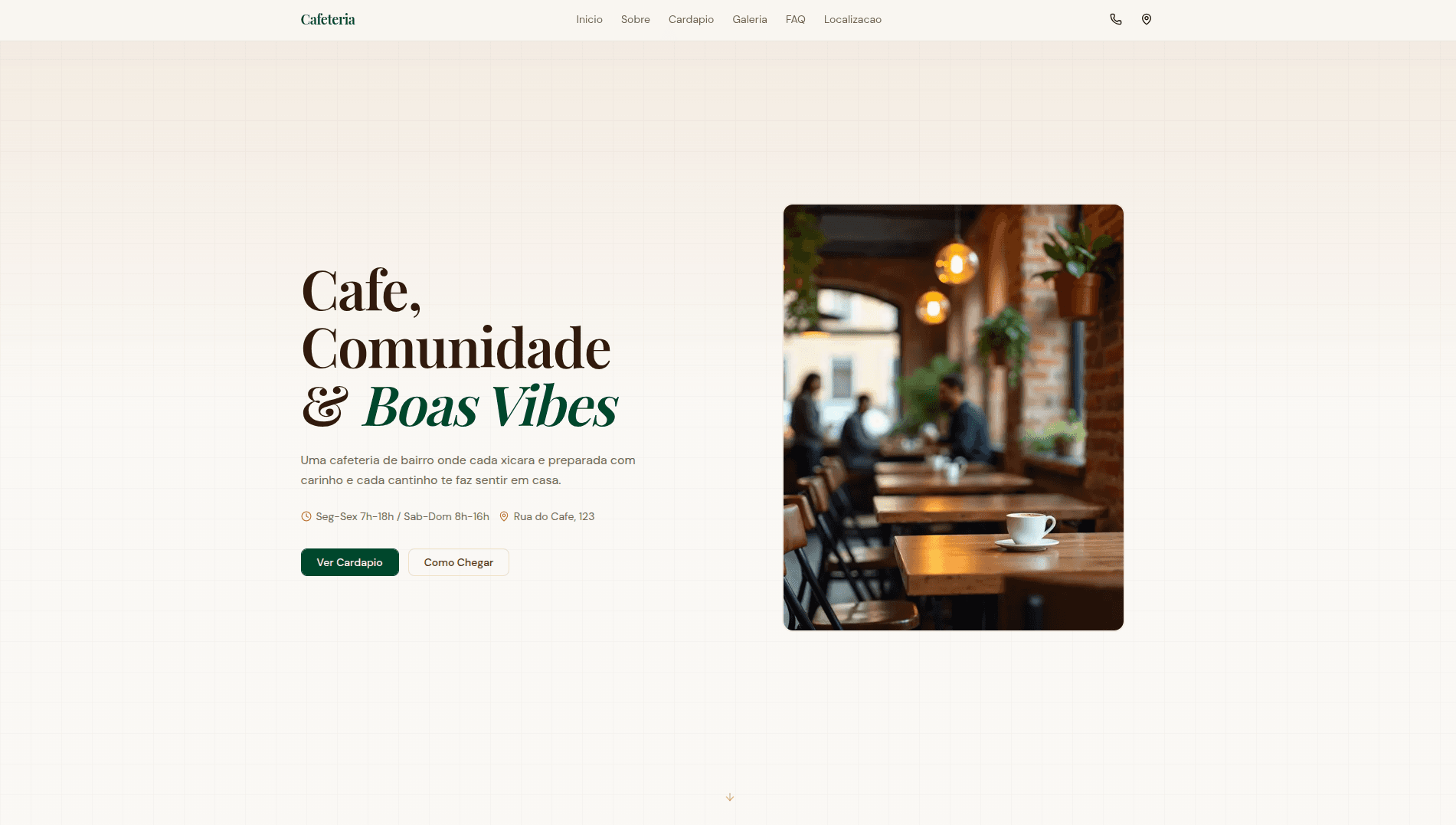 Projeto Cafeteria desenvolvido pela Hexor